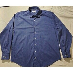 Peter Millar Long Sleeve Shirt Mens XL Button Down Blue Dot Pattern MS20